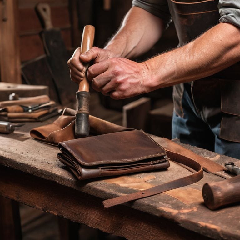 Shaping the Story with leather tools