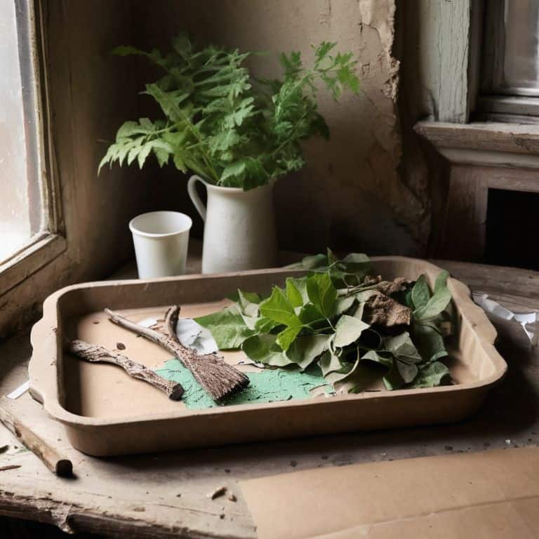 Natural materials for paper texture added