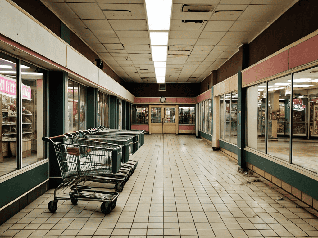 Vaporwave Nostalgia retro mall scene